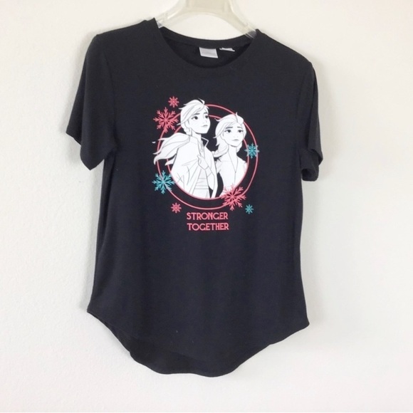 Disney Frozen Graphic Tee Shirt Short Sleeves Black Size M - Picture 1 of 5